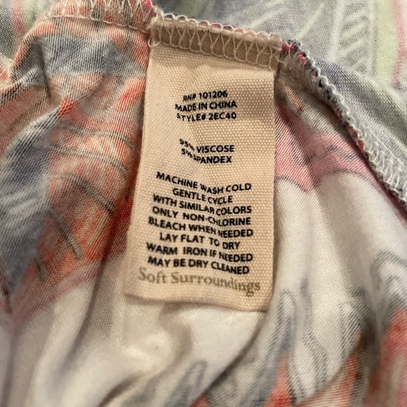 Soft Surroundings Colorful Peplum hem pullover tunic Resort Vacation Tropical S - Picture 8 of 8